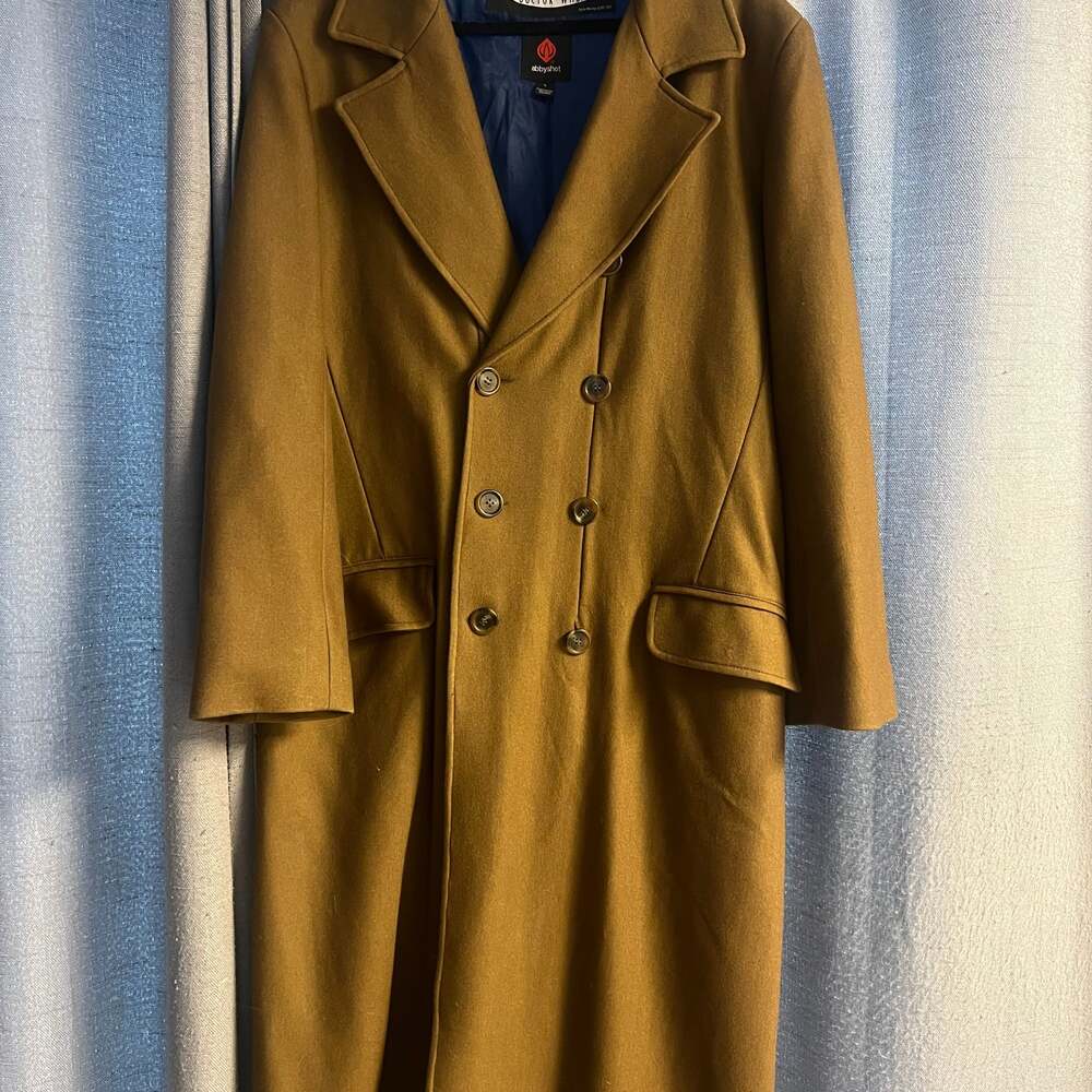 Doctor Who, 10th Doctor, Abby shot wool Blend Double-Breasted Trench Coat